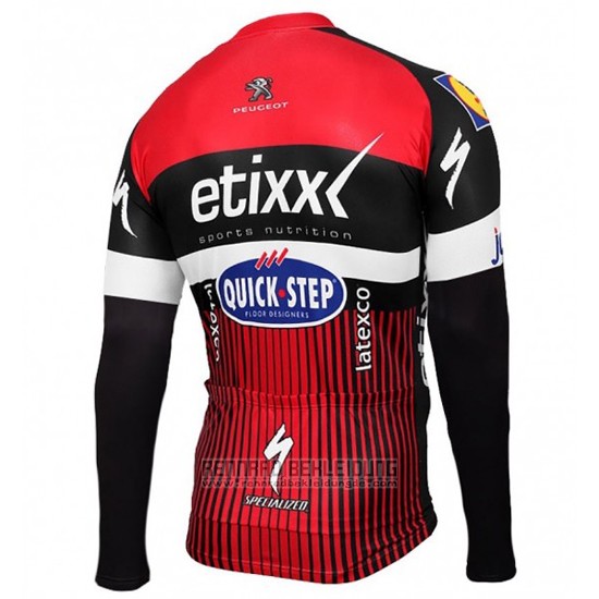 2016 Fahrradbekleidung Etixx Quick Step Rot und Shwarz Trikot Langarm und Tragerhose